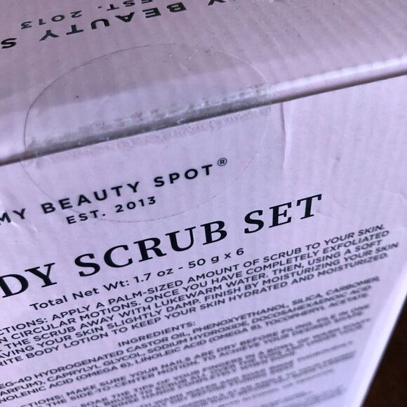 MY BEAUTY SPOT - NWT - Body Scrub Set. 6 Body Scrubs + Bonus Mani Set w/Case - Picture 13 of 13
